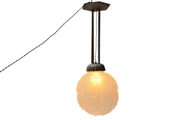 Art Deco Muller Frères Luneville Style Pendant Light, 1930s
